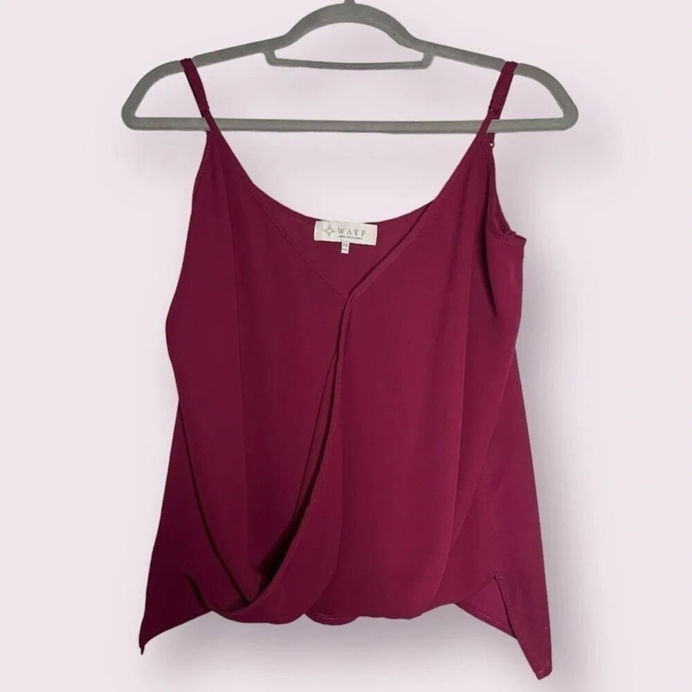 WAYF Raspberry Maroon Surplice Cami Blouse M